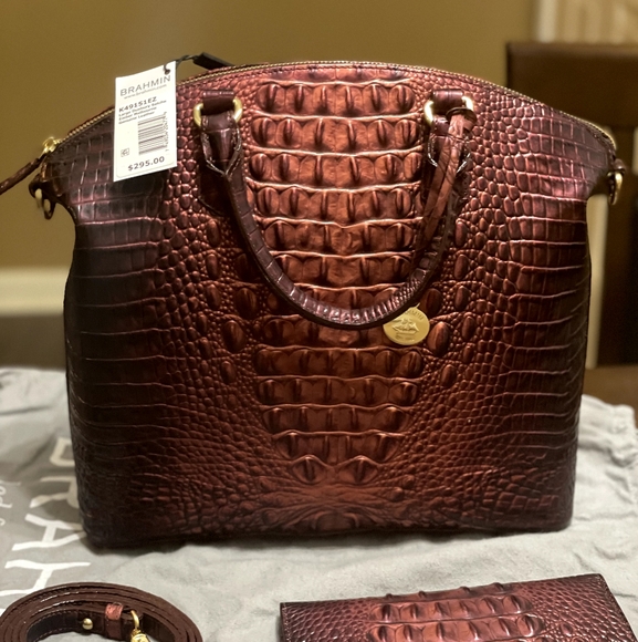 Brahmin Brown Satchel Bag (Duxburry & Addy wallet) - Picture 2 of 3